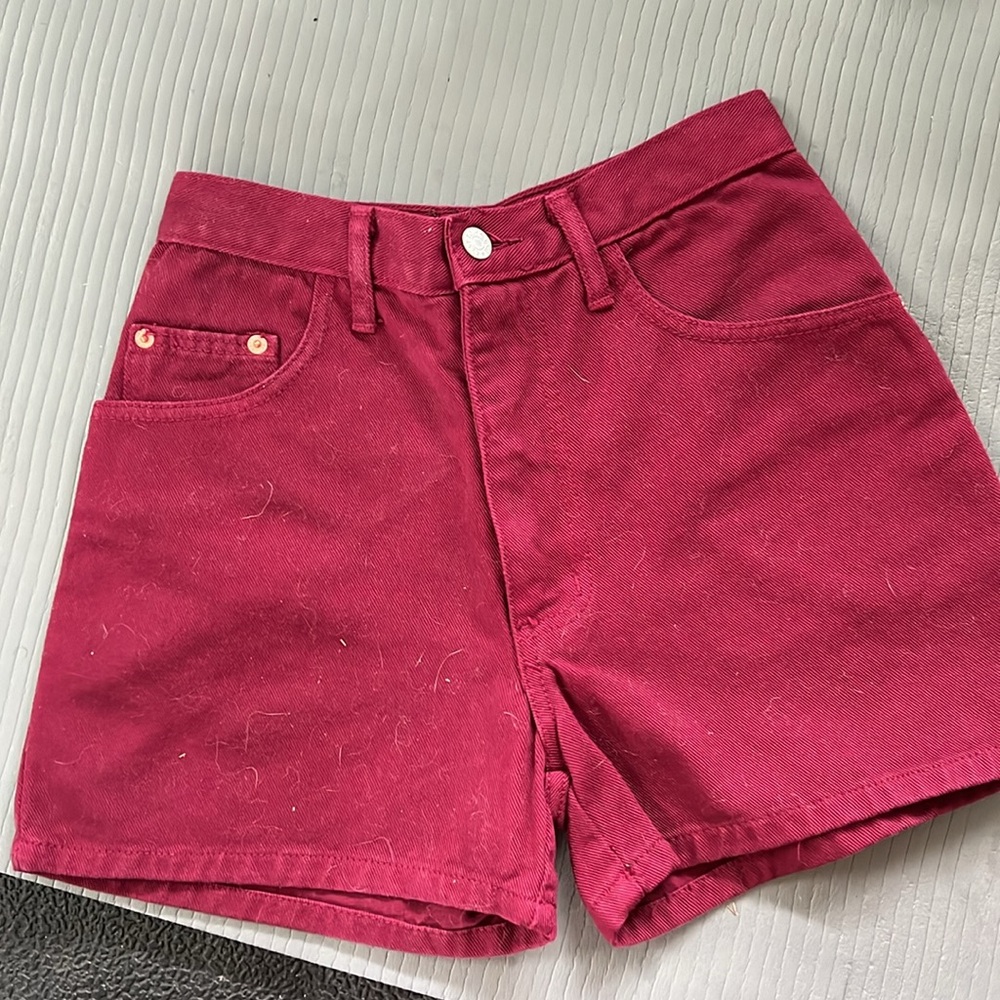 Vintage Raspberry Red Jean Shorts